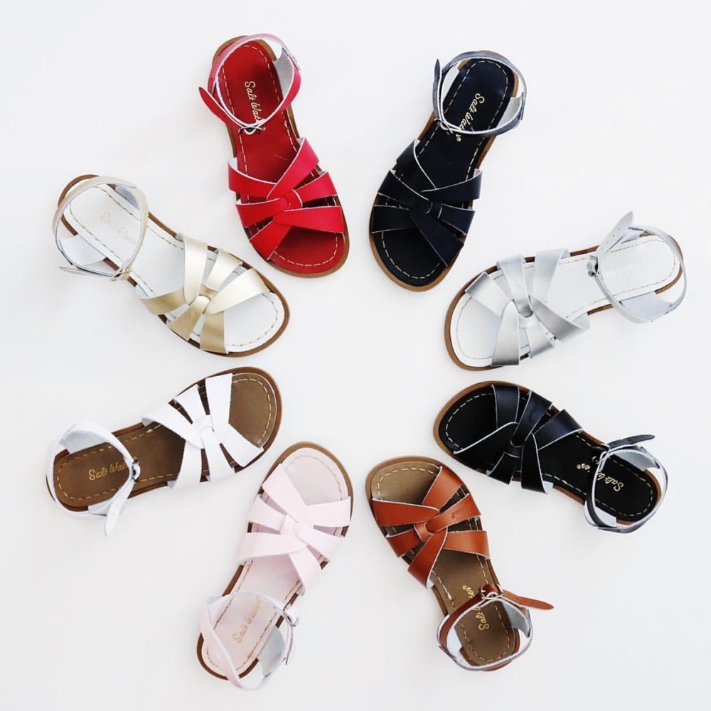 💦SALTWATER SANDALS Silver Women’s Size 6 - Picture 2 of 7